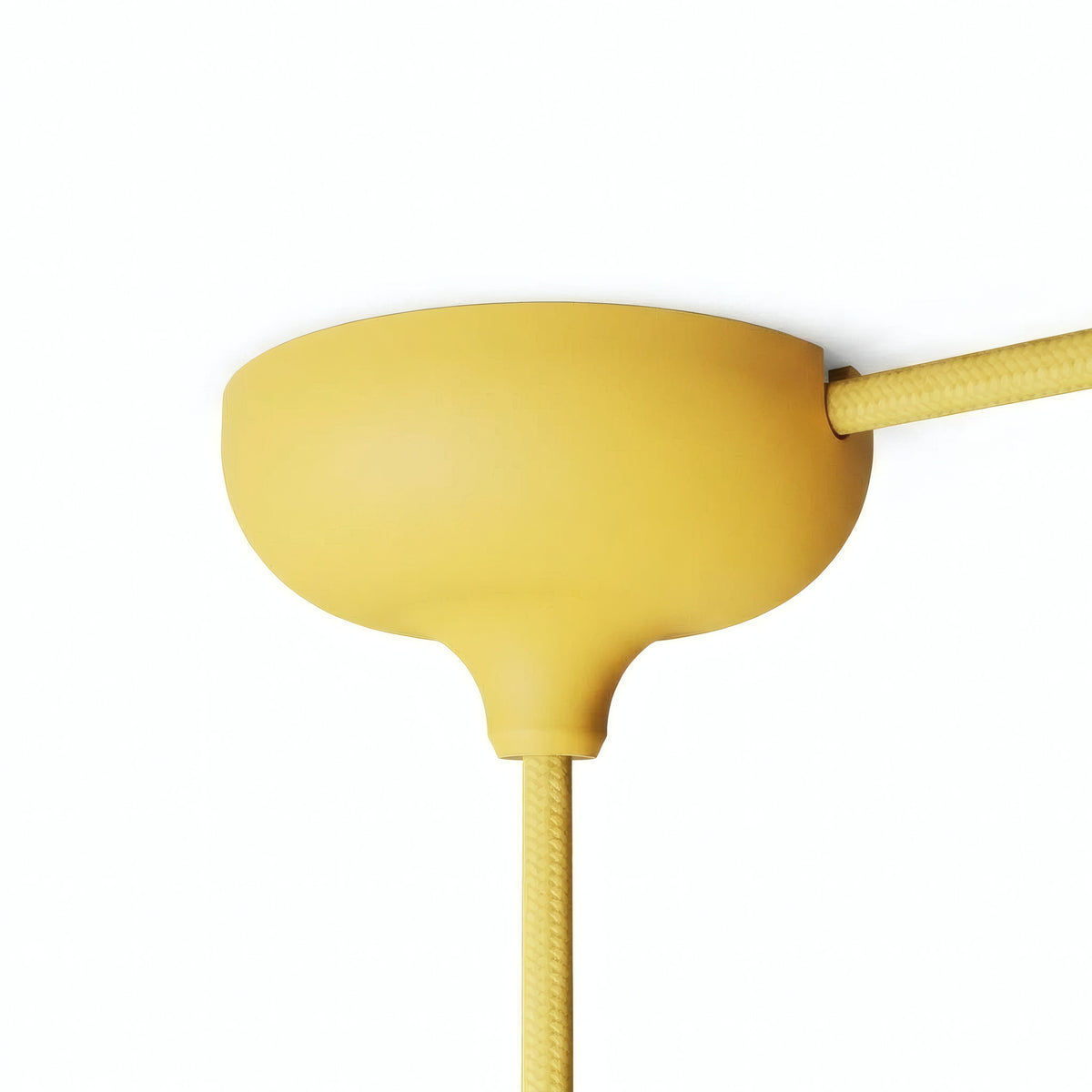 Rosace en silicone Ø 88 mm, trou central et sortie latérale — Jaune