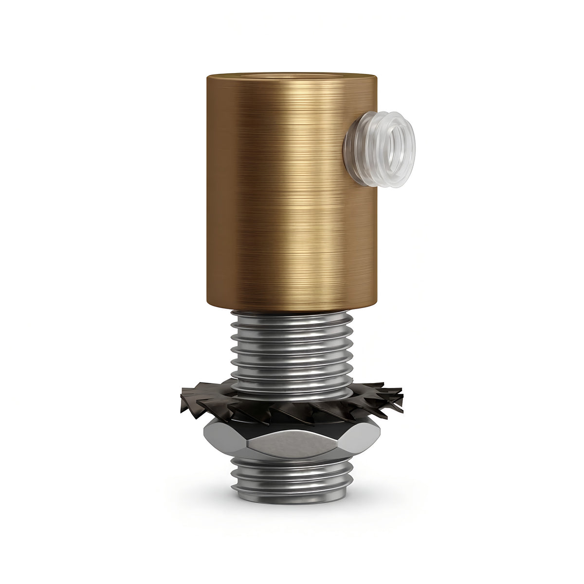 Serre-câble cylindrique en métal M10x1, écrou et rondelle — Bronze satiné
