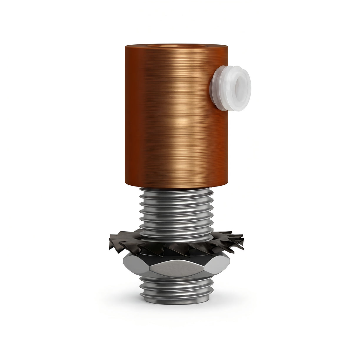 Serre-câble cylindrique en métal M10x1, écrou et rondelle — Cuivre satiné