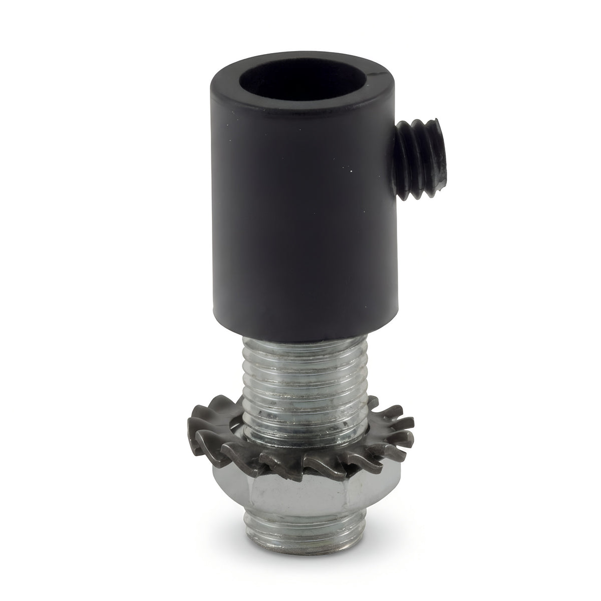 Serre-câble cylindrique en plastique, tube fileté M10x1 — Noir