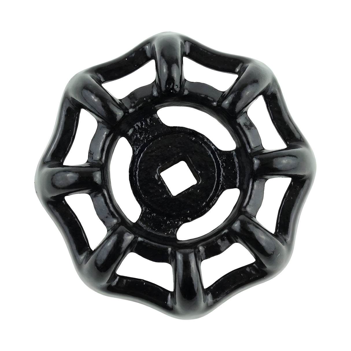Volant noir en fonte 54 mm, carré central 6 mm