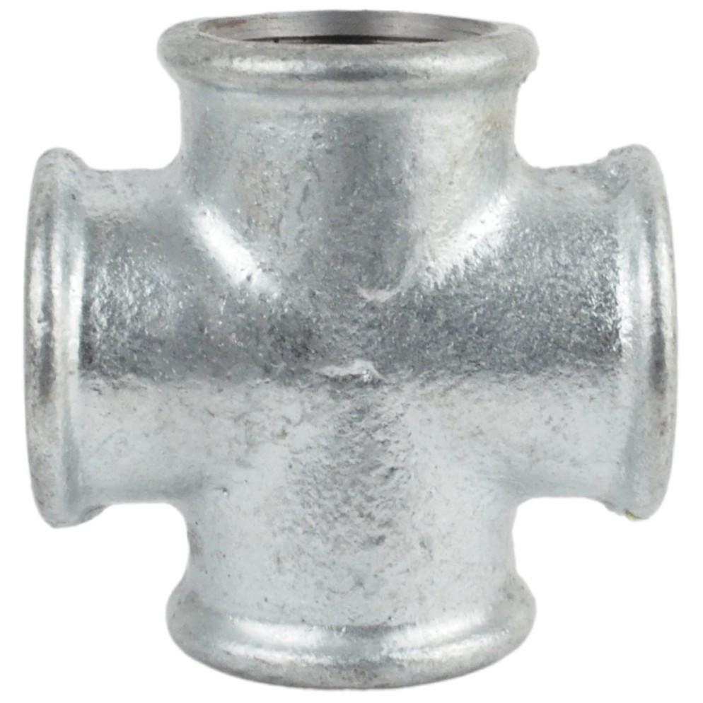 Raccord croix en fonte galvanisée pour plomberie