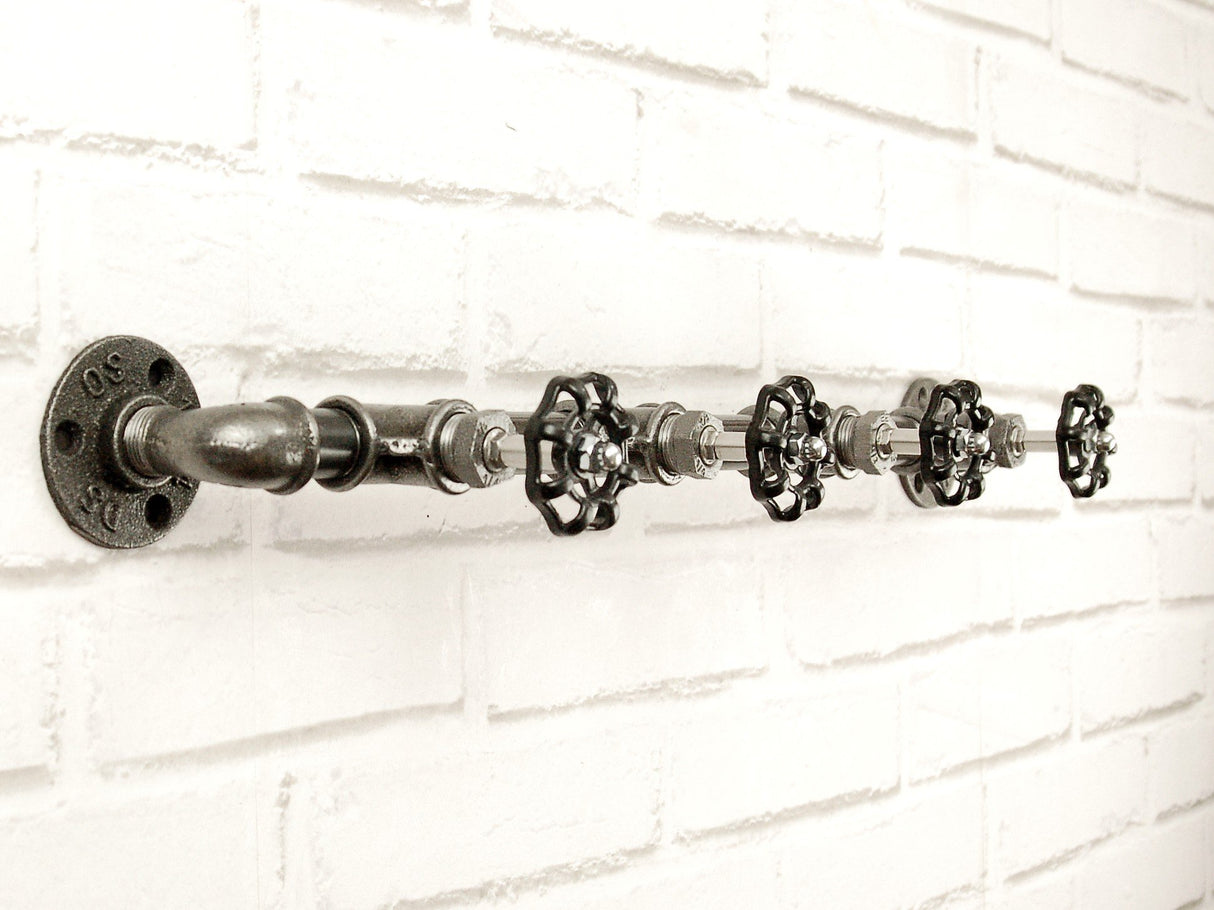 Patère, Porte-manteau 4 volants noirs allongés | 3 tailles