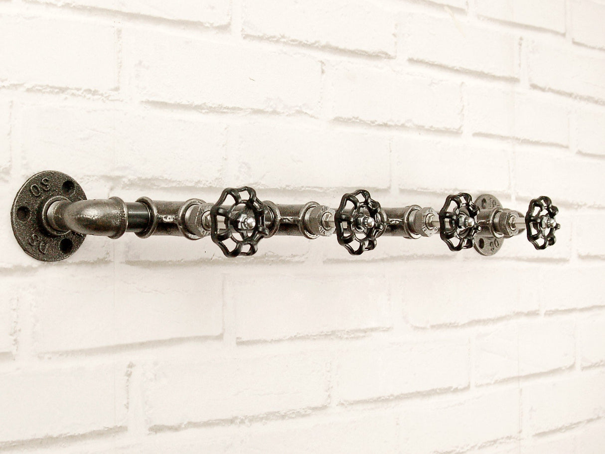 Patère, Porte-manteau 4 volants noirs allongés | 3 tailles