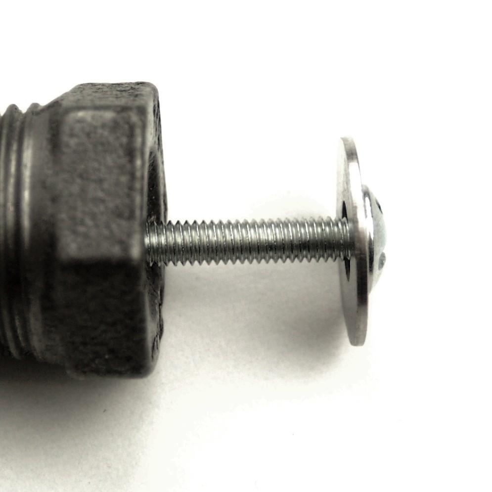 Bouton, poignée de meuble en fonte et laiton