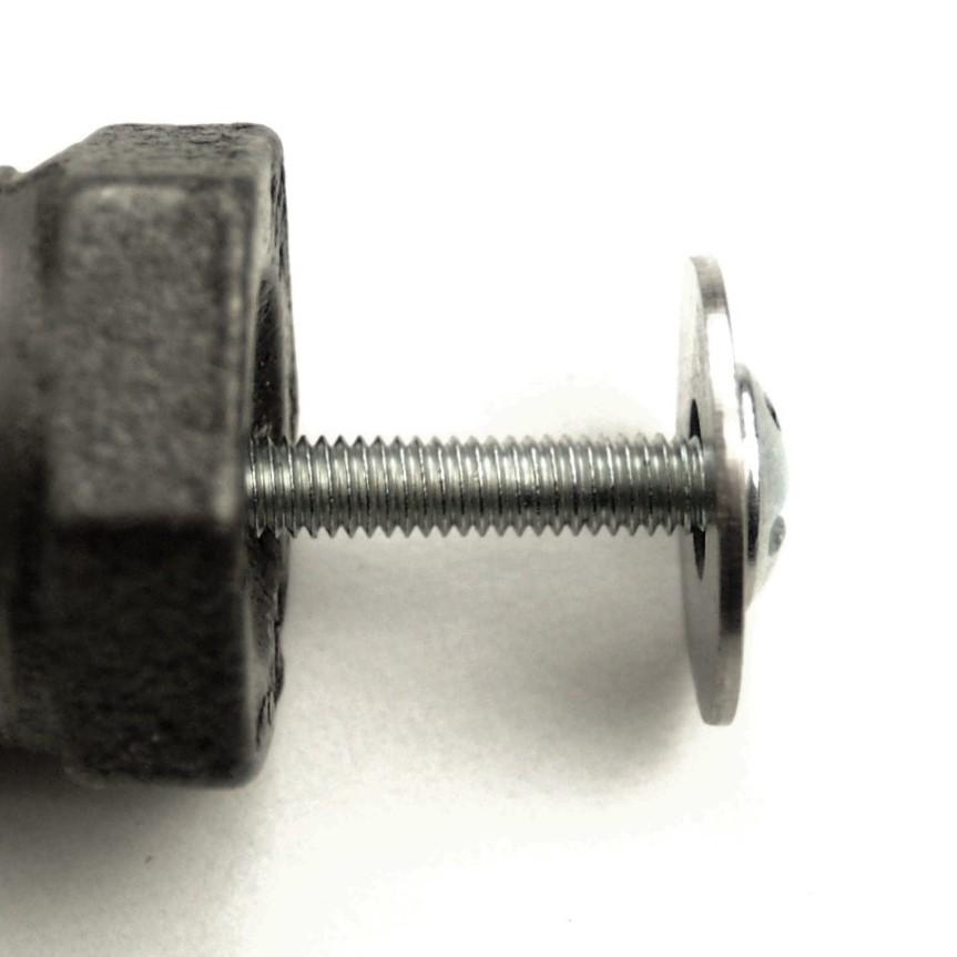 Bouton, poignée de meuble volant noir en fonte