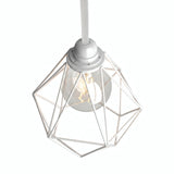 Abat-jour cage diamant en métal à facettes pour douille E27 — Blanc