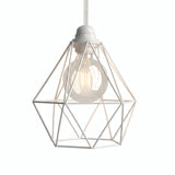 Abat-jour cage diamant en métal à facettes pour douille E27 — Blanc