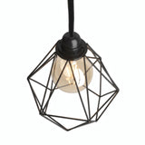 Abat-jour cage diamant en métal à facettes pour douille E27 — Noir
