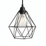 Abat-jour cage diamant en métal à facettes pour douille E27 — Noir