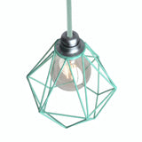 Abat-jour cage diamant en métal à facettes pour douille E27 — Turquoise