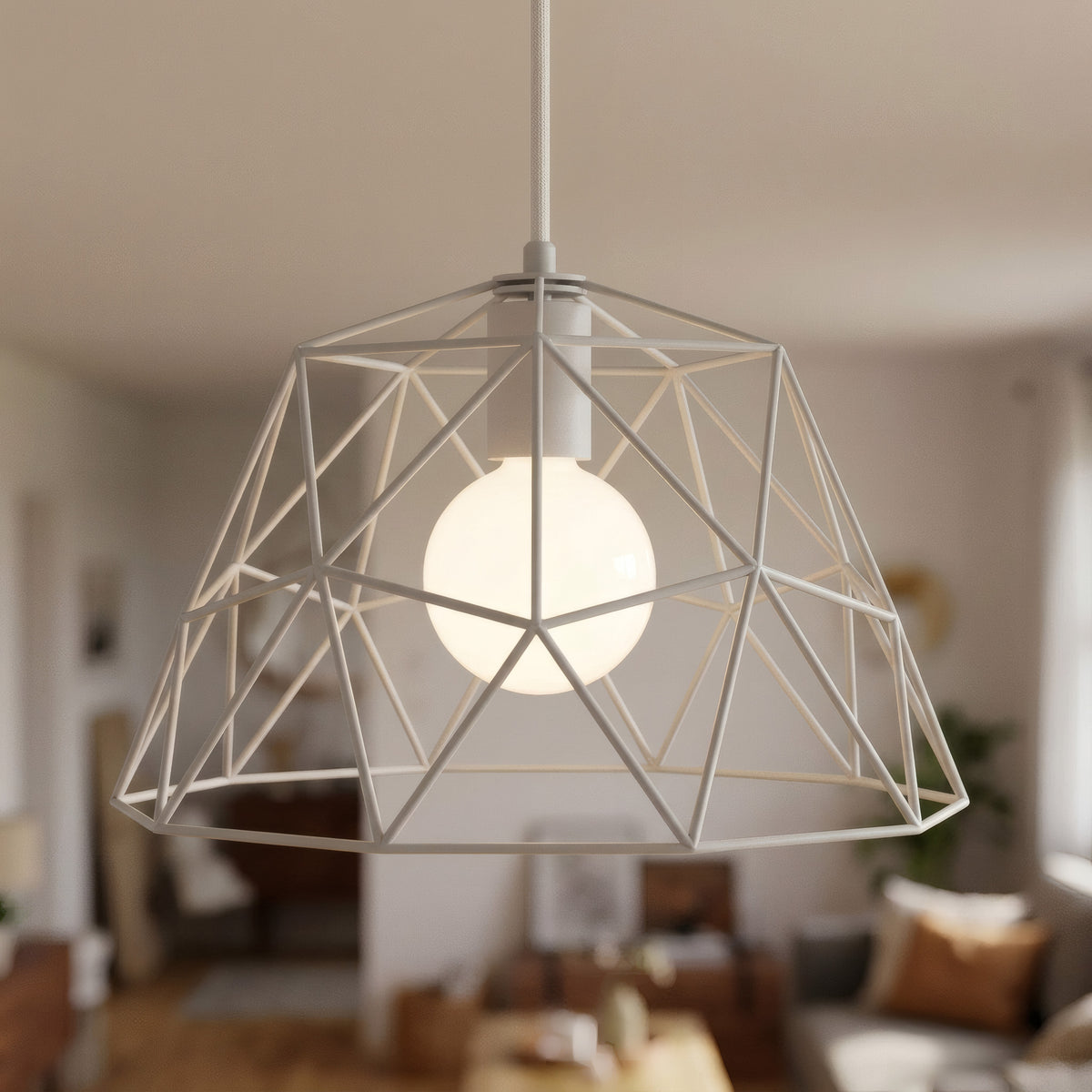Abat-jour cage dôme XL en métal Ø 35 cm avec douille E27