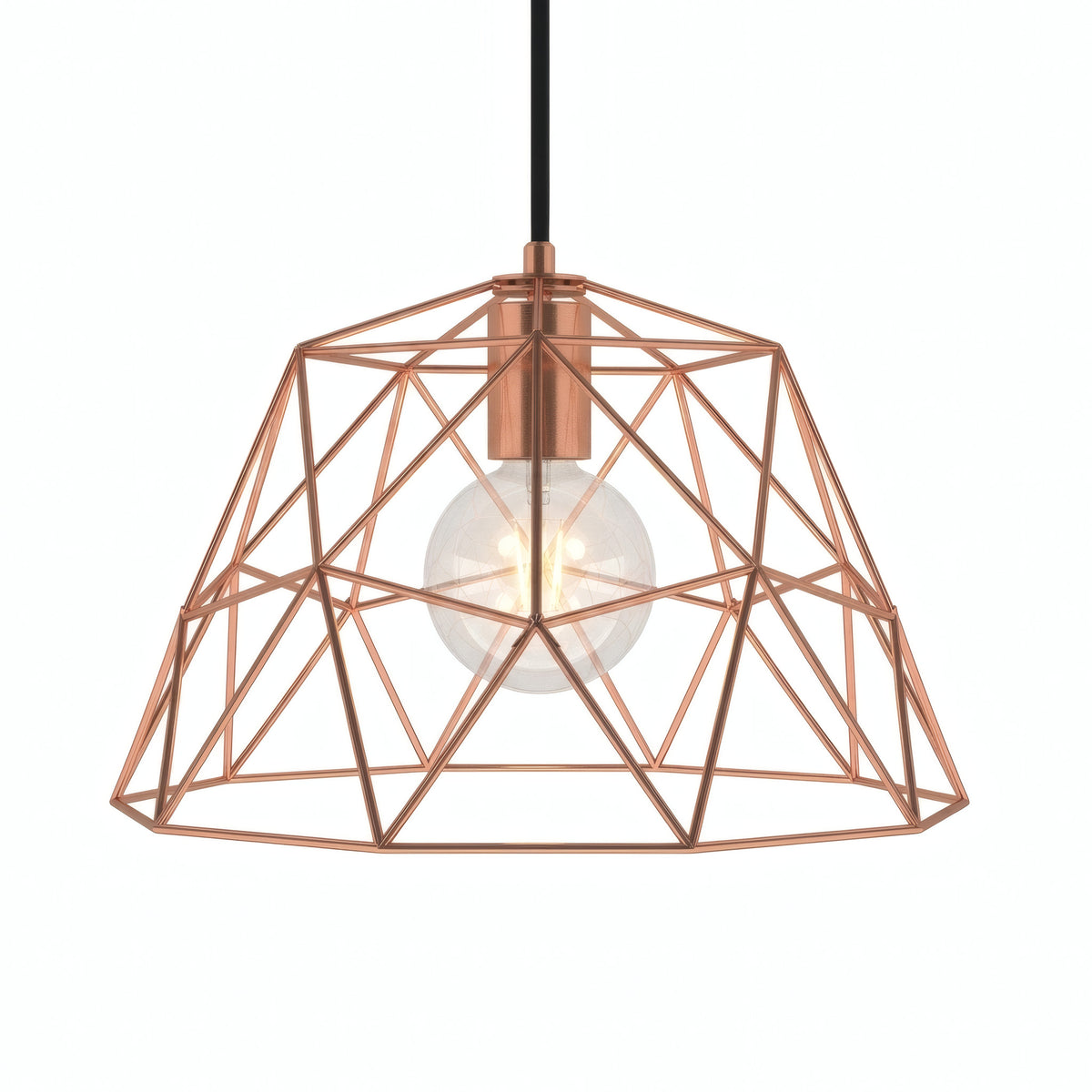 Abat-jour cage dôme XL en métal Ø 35 cm avec douille E27 — Cuivre