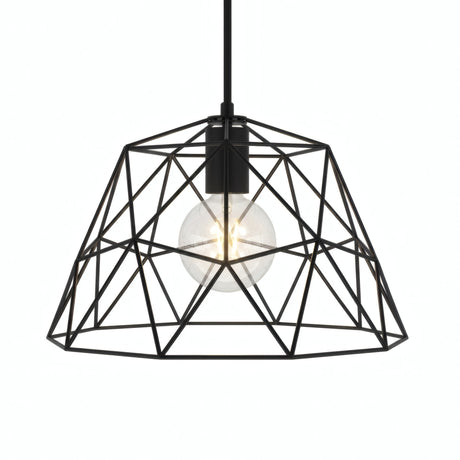 Abat-jour cage dôme XL en métal Ø 35 cm avec douille E27 — Noir