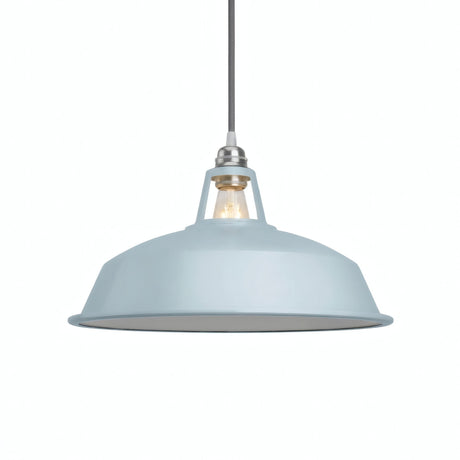 Abat-jour cloche en métal émaillé Ø 38 cm pour douille E27 — Bleu ciel