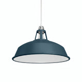 Abat-jour cloche en métal émaillé Ø 38 cm pour douille E27 — Bleu pétrole