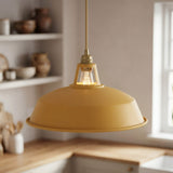 Abat-jour cloche en métal émaillé Ø 38 cm pour douille E27 — Jaune moutarde