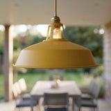 Abat-jour cloche en métal émaillé Ø 38 cm pour douille E27 — Jaune moutarde