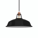 Abat-jour cloche en métal émaillé Ø 38 cm pour douille E27 — Noir
