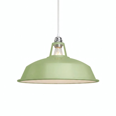 Abat-jour cloche en métal émaillé Ø 38 cm pour douille E27 — Vert prairie
