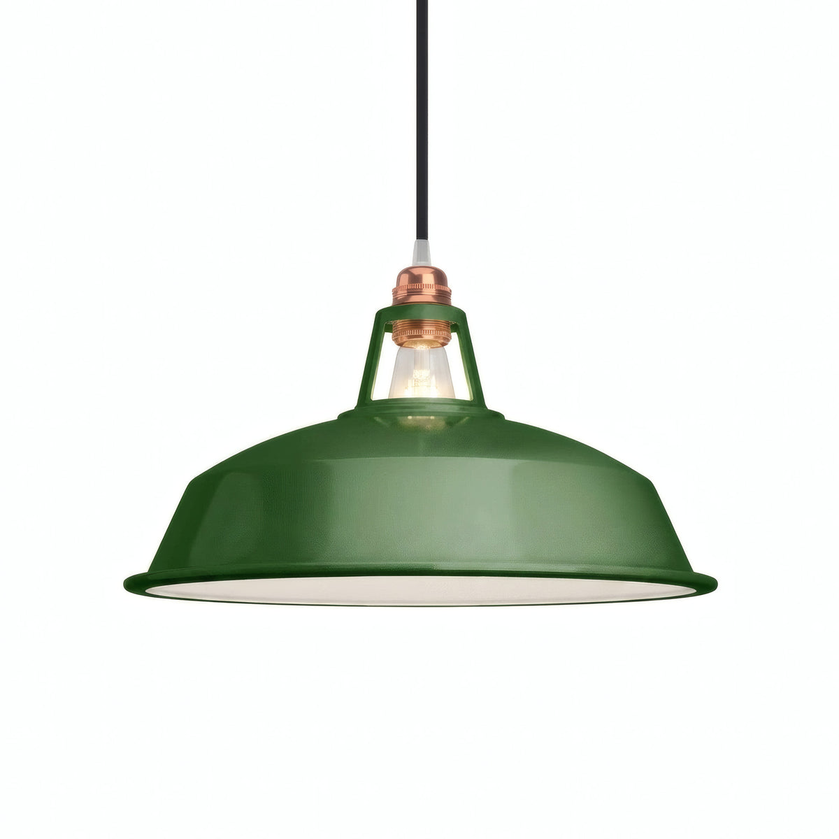 Abat-jour cloche en métal émaillé Ø 38 cm pour douille E27 — Vert