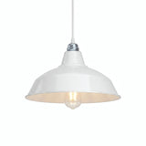 Abat-jour conique en métal peint Ø 30 cm pour douille E27 — Blanc