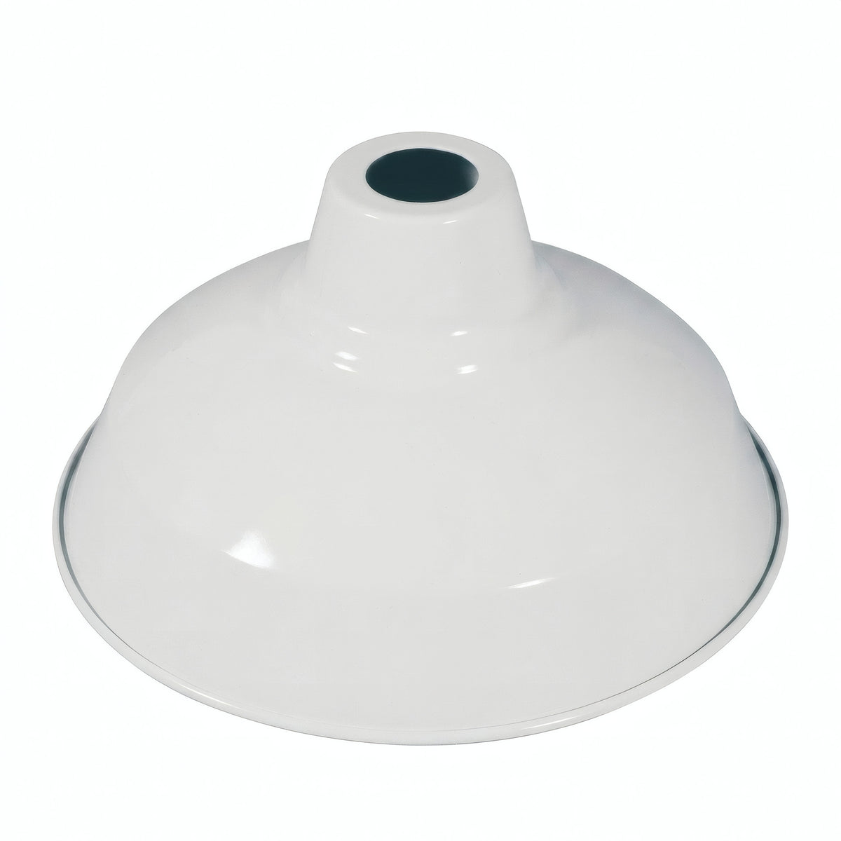 Abat-jour conique en métal peint Ø 30 cm pour douille E27 — Blanc
