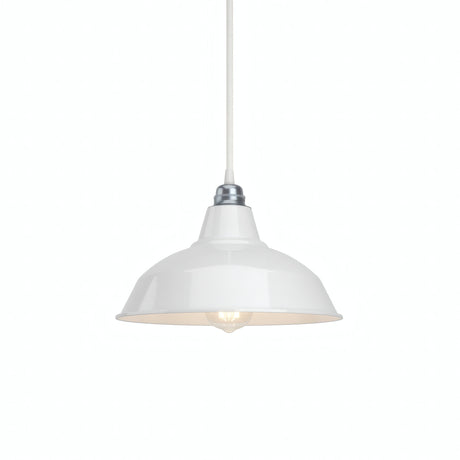 Abat-jour conique en métal peint Ø 30 cm pour douille E27 — Blanc