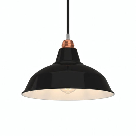 Abat-jour conique en métal peint Ø 30 cm pour douille E27 — Noir