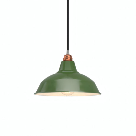 Abat-jour conique en métal peint Ø 30 cm pour douille E27 — Vert