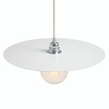 Abat-jour disque plat en fer Ø 40 cm pour douille E27 — Blanc