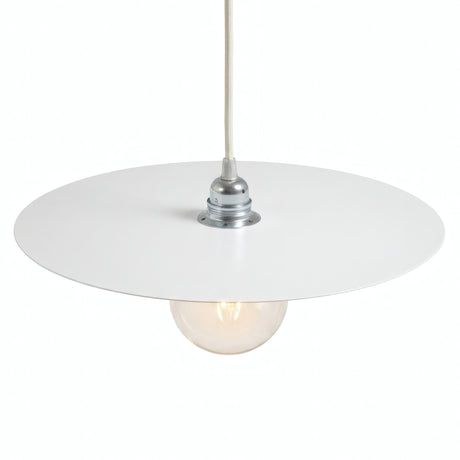 Abat-jour disque plat en fer Ø 40 cm pour douille E27 — Blanc