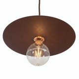 Abat-jour disque plat en fer Ø 40 cm pour douille E27 — Effet corten