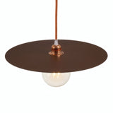 Abat-jour disque plat en fer Ø 40 cm pour douille E27 — Effet corten