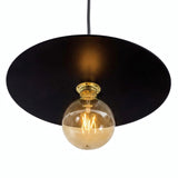 Abat-jour disque plat en fer Ø 40 cm pour douille E27 — Noir
