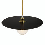 Abat-jour disque plat en fer Ø 40 cm pour douille E27 — Noir