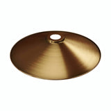 Abat-jour plat en métal émaillé Ø 30 cm pour douille E27 — Blanc et bronze satiné