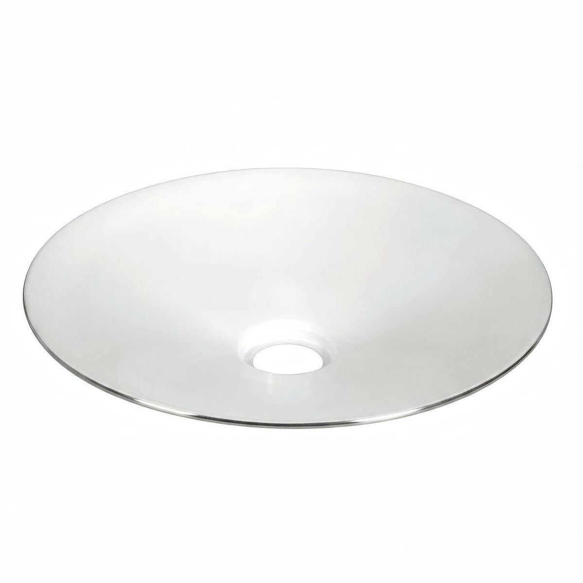 Abat-jour plat en métal émaillé Ø 30 cm pour douille E27 — Blanc et noir