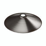 Abat-jour plat en métal émaillé Ø 30 cm pour douille E27 — Blanc et titane satiné
