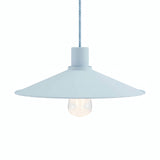 Abat-jour plat en métal émaillé Ø 30 cm pour douille E27 — Bleu ciel
