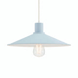 Abat-jour plat en métal émaillé Ø 30 cm pour douille E27 — Bleu ciel
