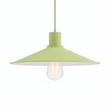 Abat-jour plat en métal émaillé Ø 30 cm pour douille E27 — Vert prairie