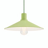 Abat-jour plat en métal émaillé Ø 30 cm pour douille E27 — Vert prairie