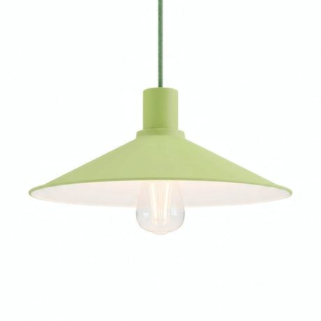 Abat-jour plat en métal émaillé Ø 30 cm pour douille E27 — Vert prairie