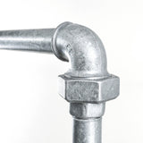 Distributeur 4 voies et coude-union galvanisés - détail de structure