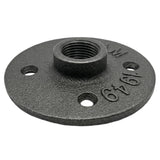 Bride 4 trous 15x21mm fonte noire — vue en perspective