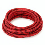 Câble électrique textile rouge et noir - photo produit fond blanc 8
