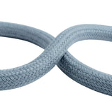 Câble textile rond en coton Bleu océan – rouleau en gros plan