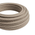 Câble textile rond en coton Gris tourterelle – rouleau en gros plan