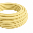 Câble électrique textile rond, coton jaune pastel — vue 1